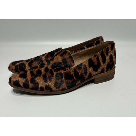 Madewell Women's Size 6 Loafers Leopard Calf Hair Flats Shoes Brown Black - Picture 4 of 10